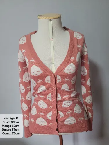 cardigã tricô estampado PP johnjohn