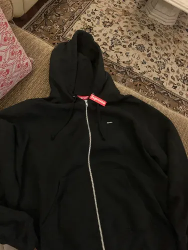 Supreme Jaqueta Small Box Zip Up Hooded Black FW25-W12 ORIGINAL