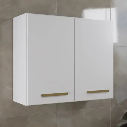 Armário Aéreo 2 Portas para Cozinha Valencia Natureoff White Kaiki