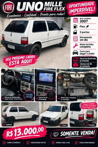 Fiat Uno Mille 1.0 Fire/ F.flex/ Economy 2P 2007