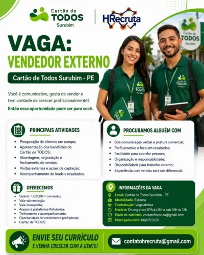 Vendedor Externo - Cartão de TODOS Surubim