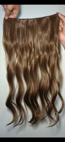 Peruca/Aplique /Mega Hair. Cabelo Orgânico Castanho 6pçs