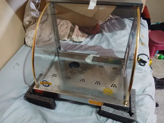 Estufa ouro pra salgados curvada dupla com 6 bandejas 127 v