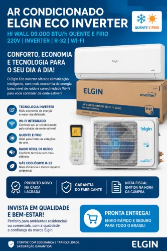 Ar condicionado split invert elgin