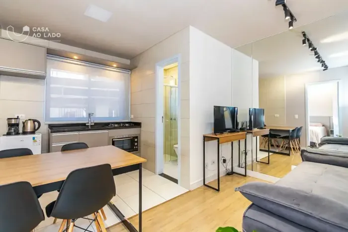 Studio Mobiliado para morar ou investir no Portão próximo ao Shopping Palladium