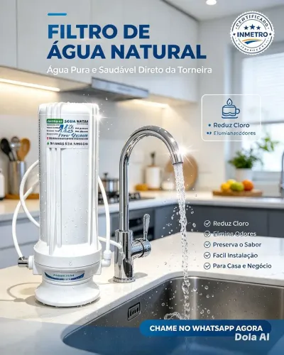 Filtro de água natural remove sujeira química e bactérias da água empresa instala