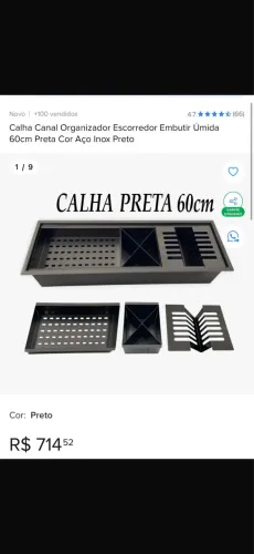 Vendo Calha Úmida Preta