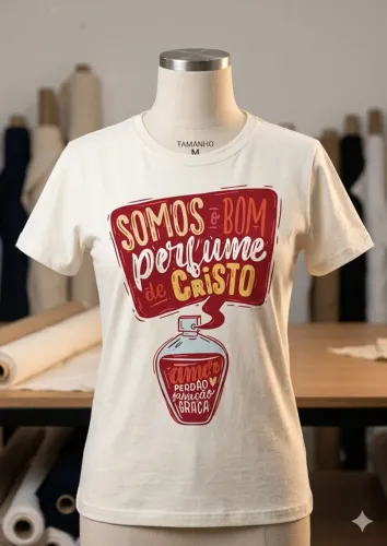 Camiseta perfume de Cristo tamanho Tamanho P M G