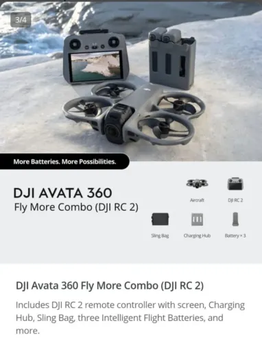 DRONE DJI AVATA 360 COMBO FLY MORE NOVO