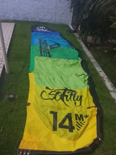 Kitesurf com barra 