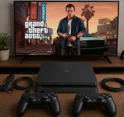 Ps4 Slim 1TB, novíssimo, todos lacres Sony, impecável!