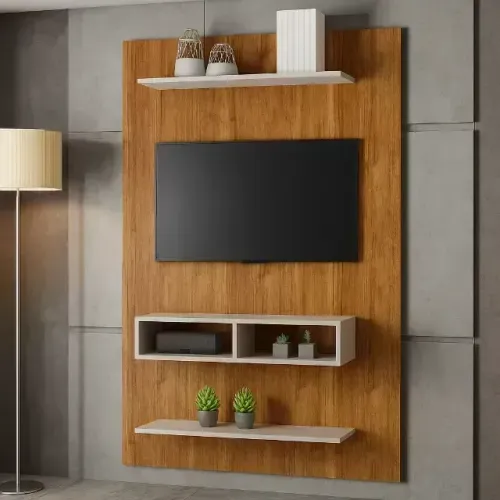 Painel para TV até 43" Byte Mel/Off White - Viero (NOVO)