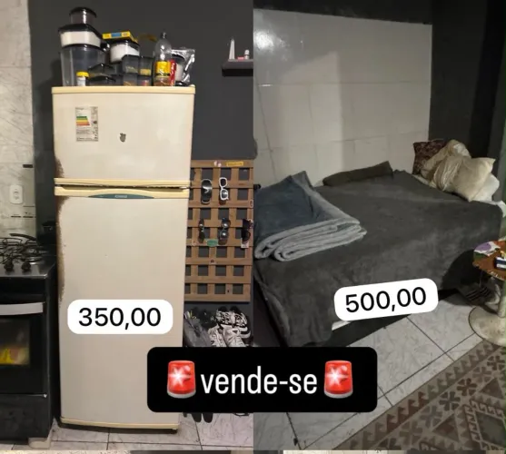 Geladeira/base de cama e colchão