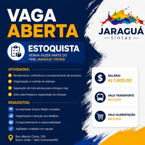 Vaga para estoquista