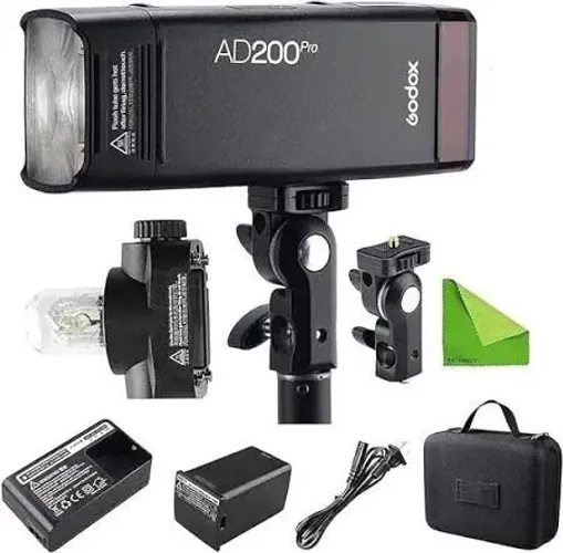 Flash de estúdio godox ad200 pro com duas baterias