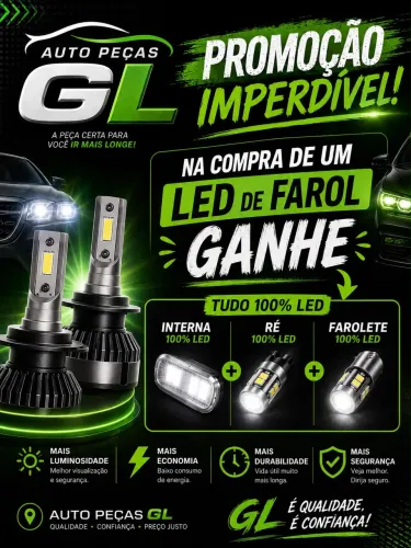 Lampada led de farol com brinde em leds com instalação