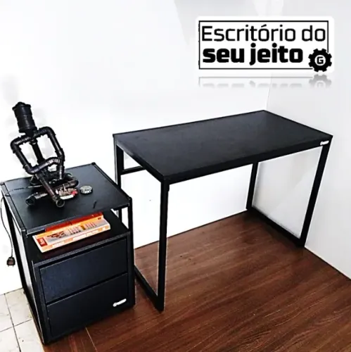 Mesa de Escritório Reforçada 1m NOVA Estilo Industrial Multiuso para Computador Notebook