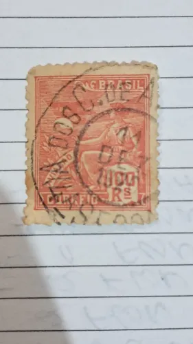 Selo postal brasileiro serie "vovó " 100 reis