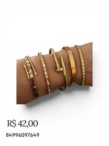 Braceletes em aço inoxidável 316L
