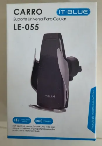 Suporte carregador indução sem fio celular smartphone carro, reculacao automática it blue