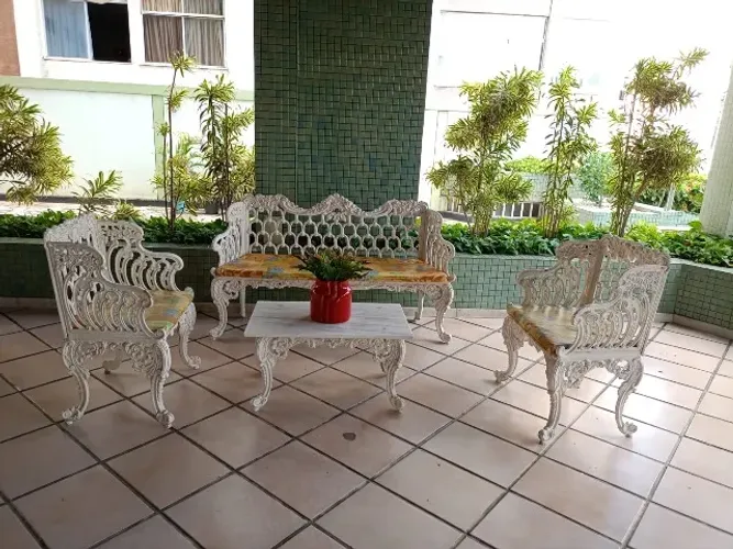 Conjunto de sofá para jardim em alumínio fundido