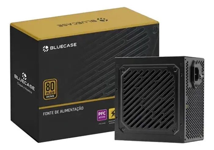 Fonte Atx 400w Real 80 Plus Bronze Bluecase Preto
