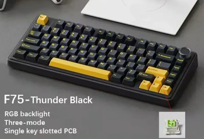 Teclado Aula F75 Thunder Black. Novo e lacrado