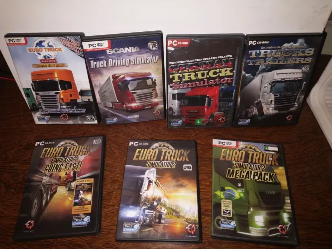 Jogo PC DVD simulador caminhão Euro Truck 1 2 Mega Pack Scania Trailers Alemanha