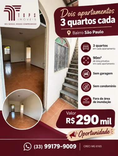 Dois apartamentos 3 quartos cada Sâo Paulo