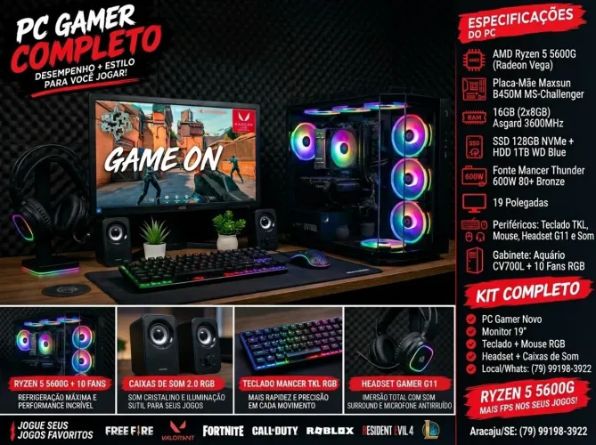 Pc gamer completo+periféricos