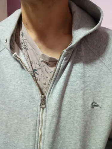 Moletom Masculino Quiksilver Cinza Com Zíper E Capuz | Casual Surf Skate TamanhoGG