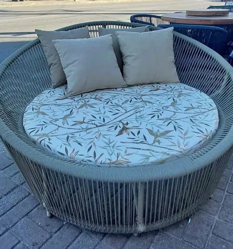 Sofá chaise em alumínio e corda naval