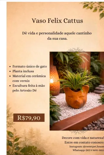 Vaso cabeça de gato