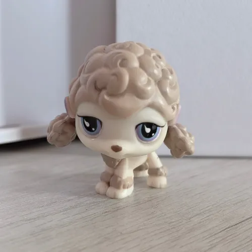 Autêntico Littlest Pet Shop LPS #736 Pom Bow Poodle 2008