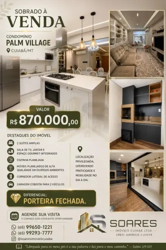 SOBRADO À VENDA | CONDOMÍNIO PALM VILLAGE | CUIABÁ/MT