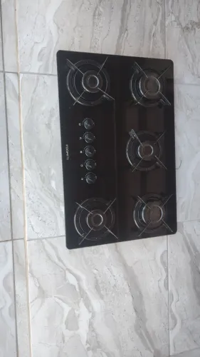 Cooktop em bom estado marcas de uso nicho 60x34 e tampo vidro 69x46
