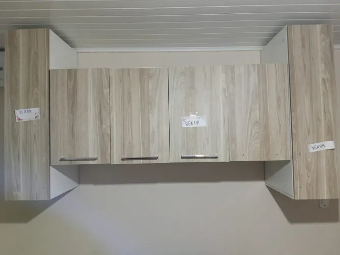 Armário aéreo 6 portas modulado - bege