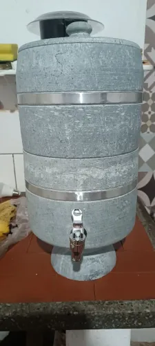 Filtro de água,pedra sabão com detalhes cromado 9lts