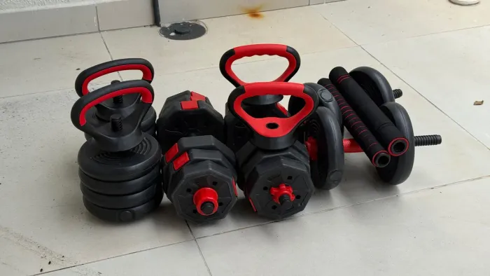 2 Kits de halteres ketbell barra