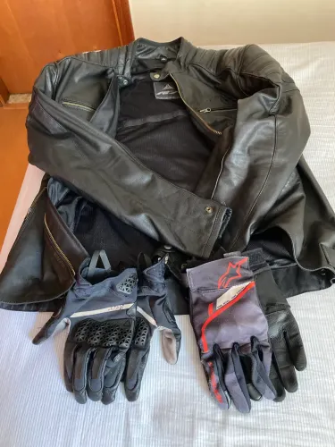 Jaqueta com luvas para motocicletas 