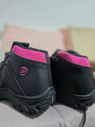 Bota Saygon Feminina Preta com Rosa - Tamanho 38 (Nova na Caixa!)