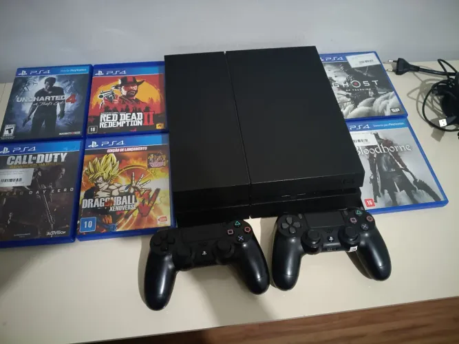 PS4+ 2 Controle+6 jogos TROCO POR SWITCH 2 OU PC GAMER