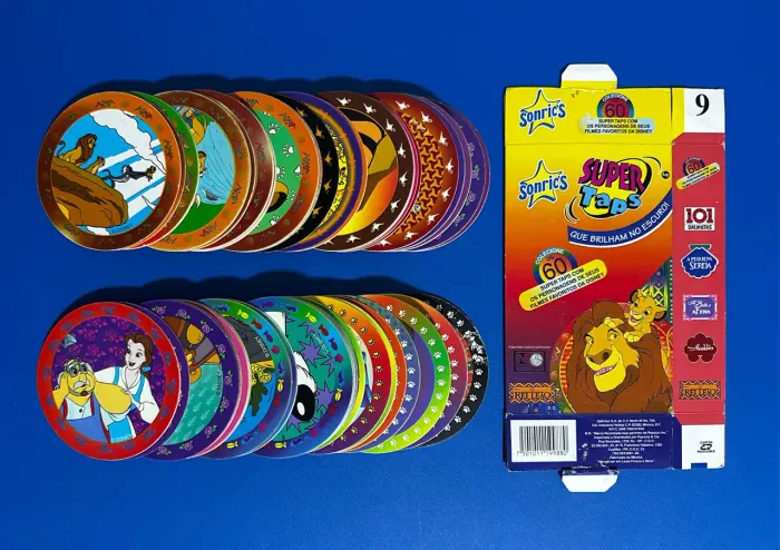 Tazos Super Taps Disney Sonrics Não Elma Chips Completo Excelente