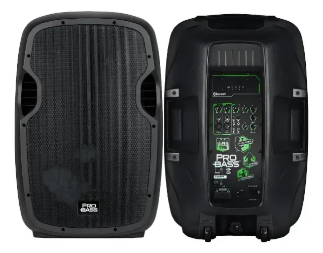 Caixa de som ativa Pro Bass Elevate 115 800 watts - 15 polegadas com bluetooth preto