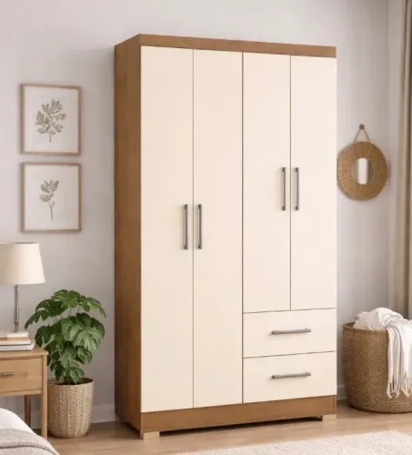 Guarda Roupa Verona Solteiro 4 Portas 2 Gavetas