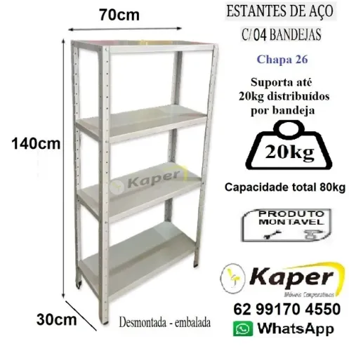 Estante de aço / prateleira de aço compacta 4B( nova ) Promoção - Leia o anúncio