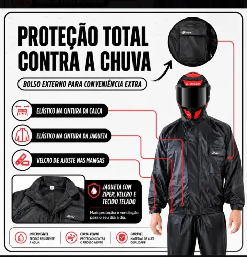 Capa de chuva Alba de nylon, não é plástico.