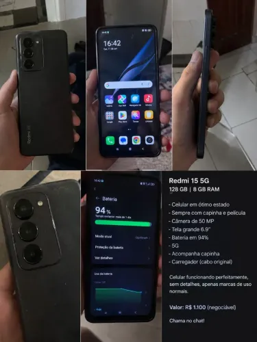 Redmi 15 5g,94%bateria ,256 gb