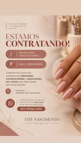 Vaga manicure e Nail Designer em Candeias Jaboatão dos Guararapes