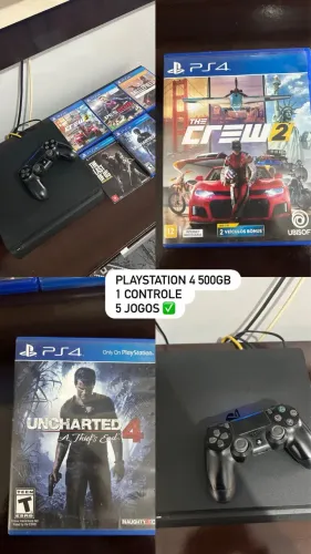 PLAYSTATION 4 500 gb , 1 controle e jogos